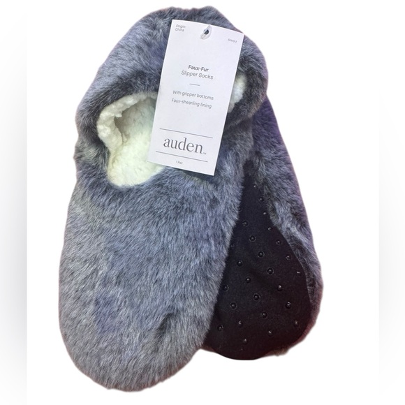 Auden Charcoal Faux-Fur Slipper Socks - Picture 1 of 3